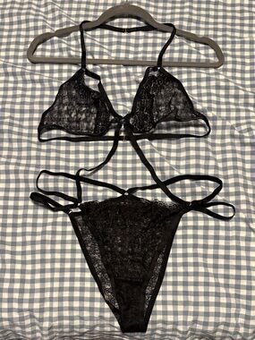 Victoria's Secret Black Lace Strappy Lingerie